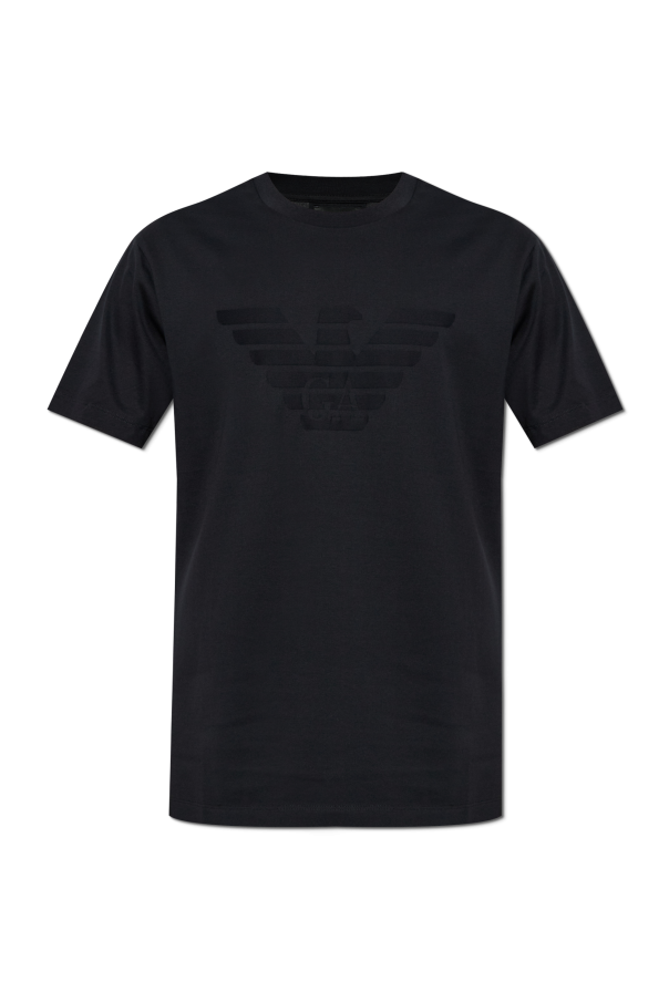 新品タグ付】エンポリオアルマーニ ジュニア 黒 ロゴTシャツ 130cm